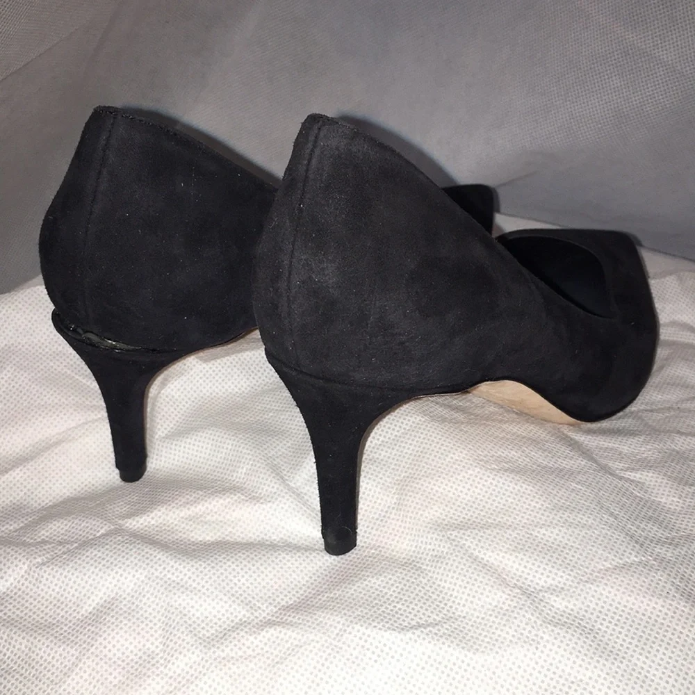 Via Spiga Black Suede Heels | Leather Upper | Size 6.5